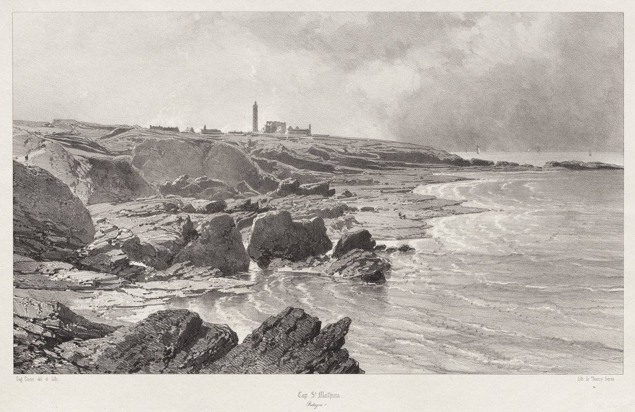 Cap St. Mathieu, 1846 de Eugene Ciceri