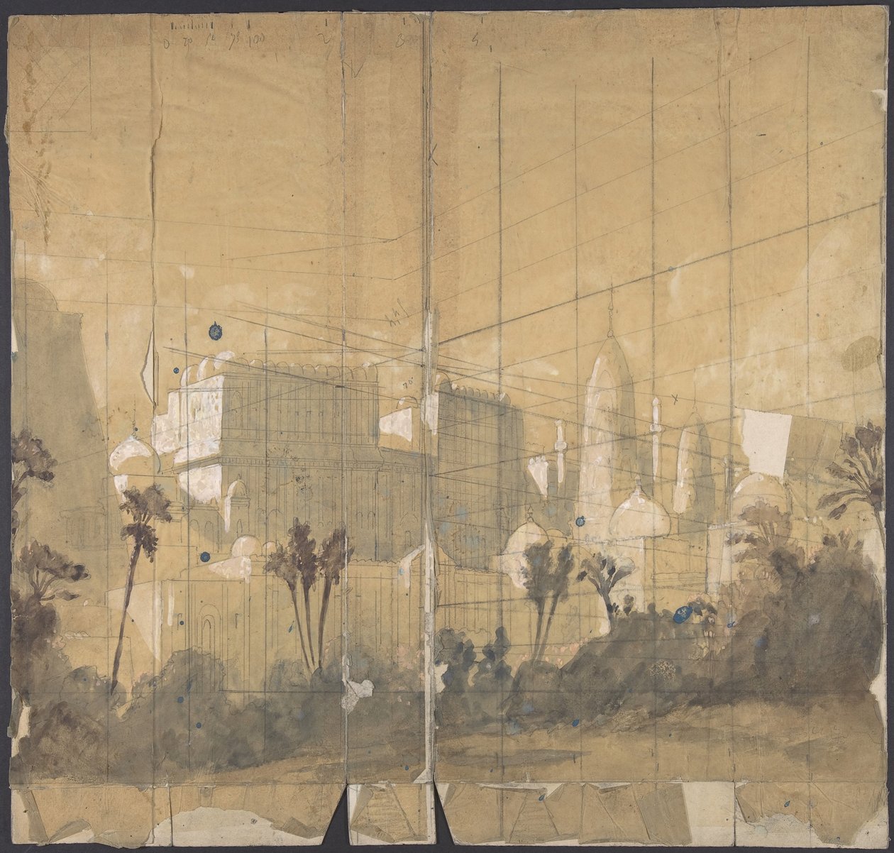 Diseño para un escenario en la Ópera, París, 1828-90 de Eugene Ciceri
