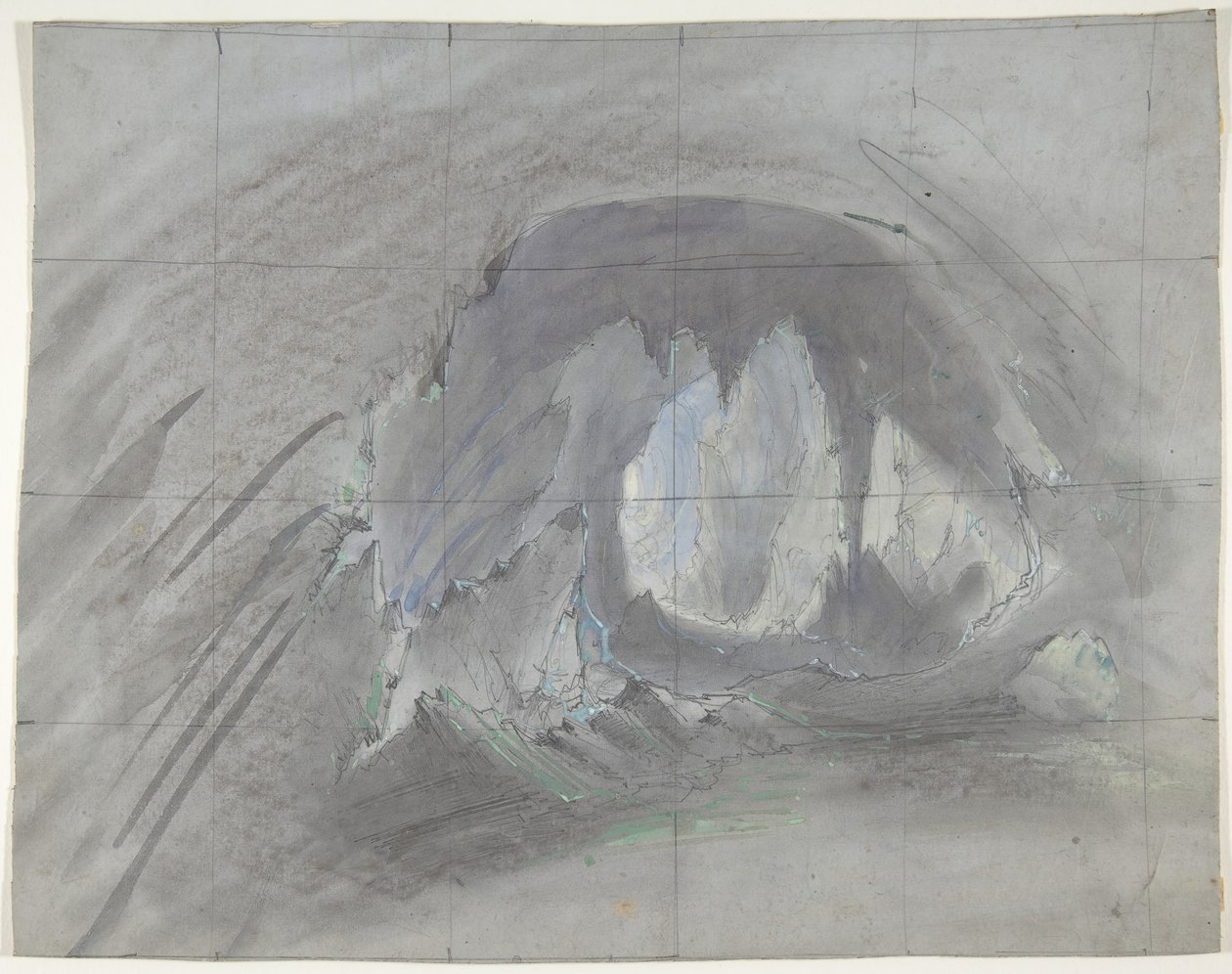 Diseño para un escenario en la Ópera, París de Eugene Ciceri