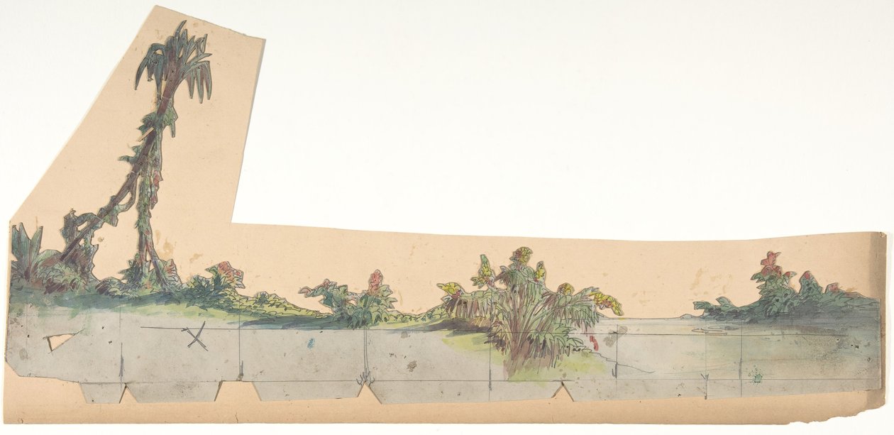 Diseño para un Escenario en la Ópera, París, 1828-90 de Eugene Ciceri