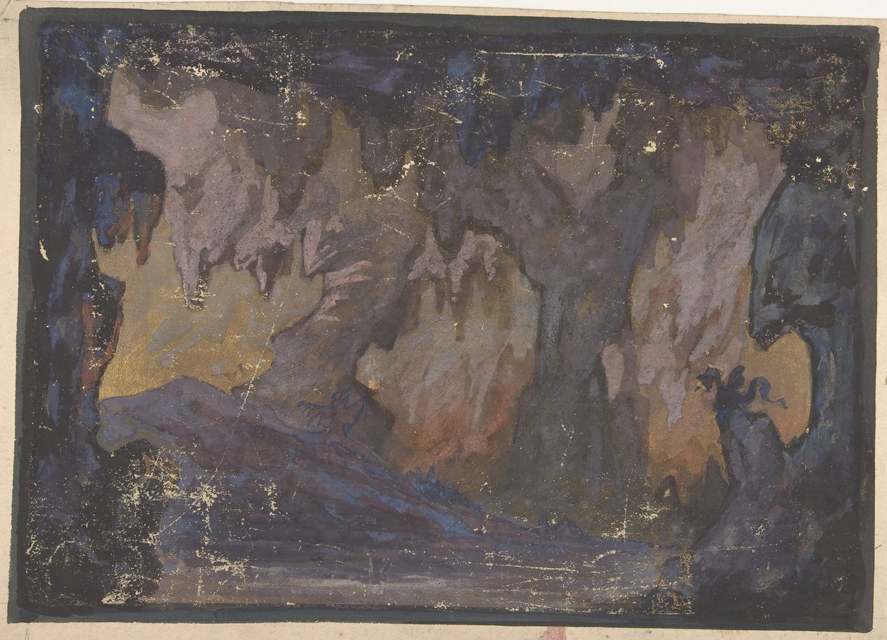 Diseño para un decorado de escenario en la Ópera, París, 1830-90 de Eugene Ciceri