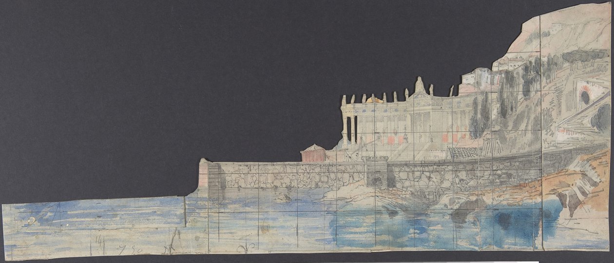 Diseño para un Escenario en la Ópera, París, 1830-90 de Eugene Ciceri