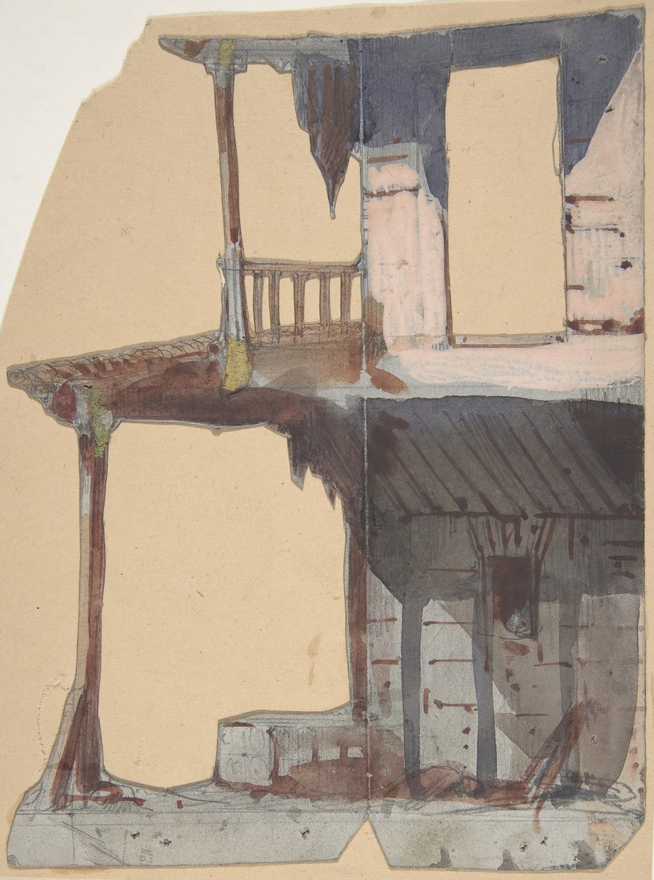 Diseño para un Escenario en la Ópera, París, 1830-90 de Eugene Ciceri