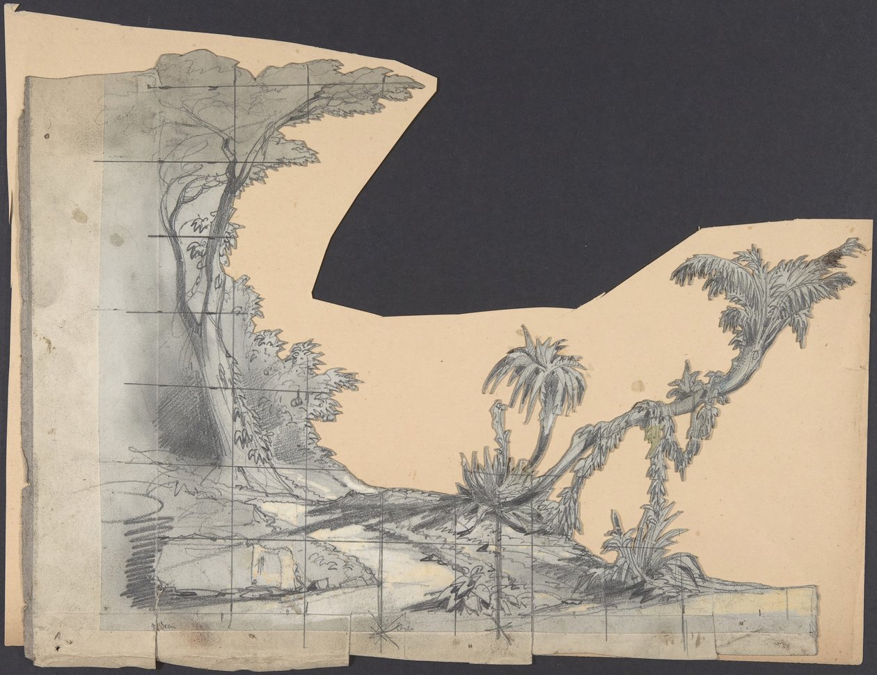 Diseño para un escenario en la Ópera, París de Eugene Ciceri