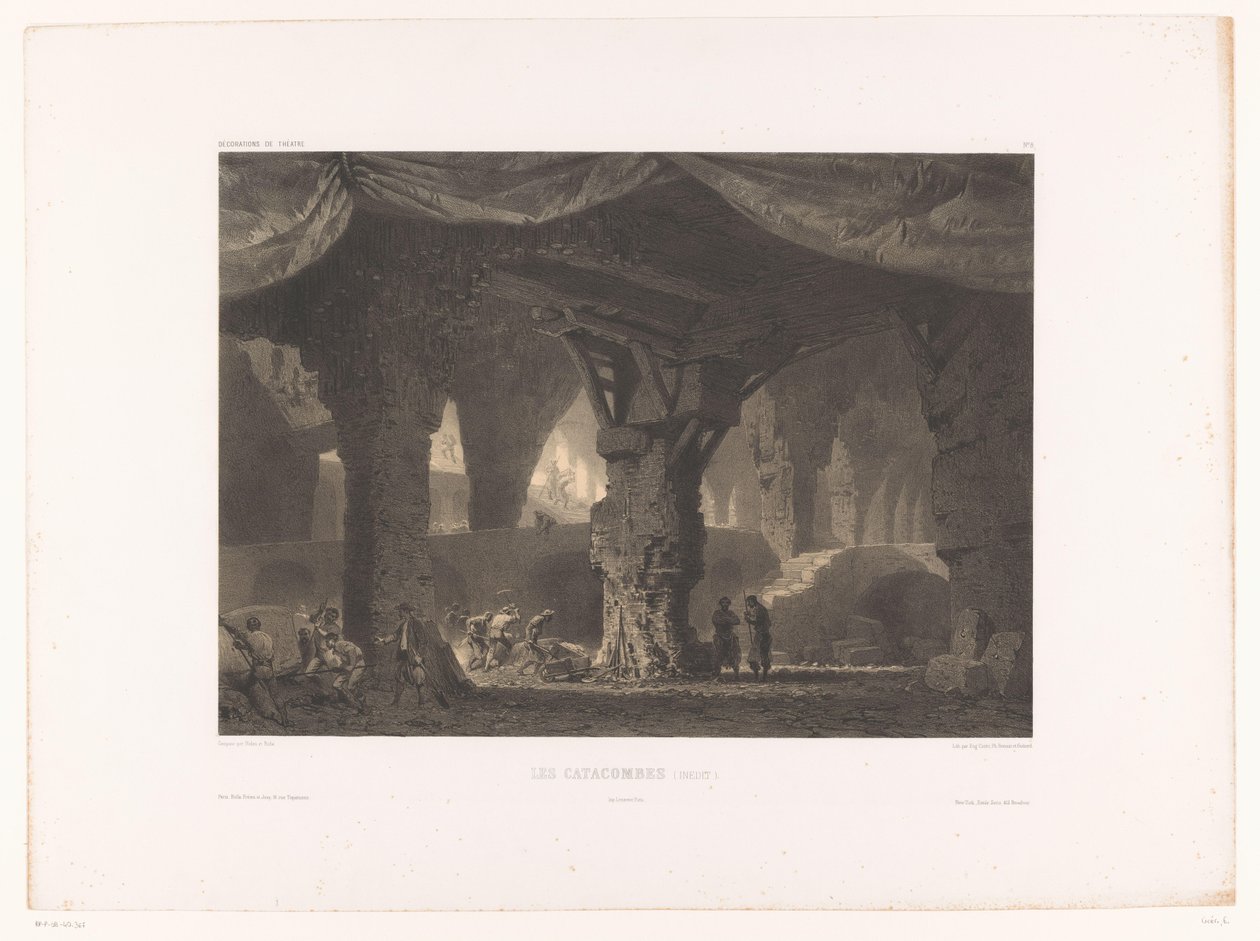 Theatredecor con catacumbas Les catacombes (inedit.) (título sobre objeto) Theatredecors (título de la serie) Décorations de théâtre (título de la serie sobre el objeto) de Eugene Ciceri
