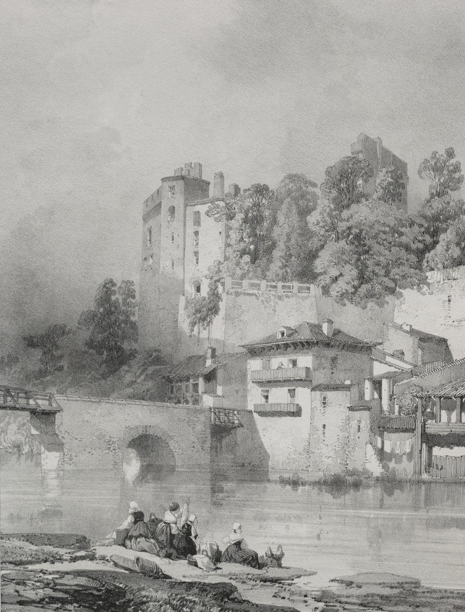 Viajes pintorescos y románticos en la antigua Francia. Bretaña: Castillo de Clisson de Eugene Ciceri