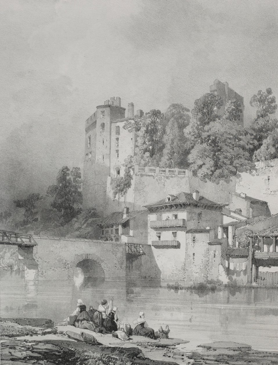 Viajes pintorescos y románticos en la antigua Francia. Bretaña: Castillo de Clisson de Eugene Ciceri