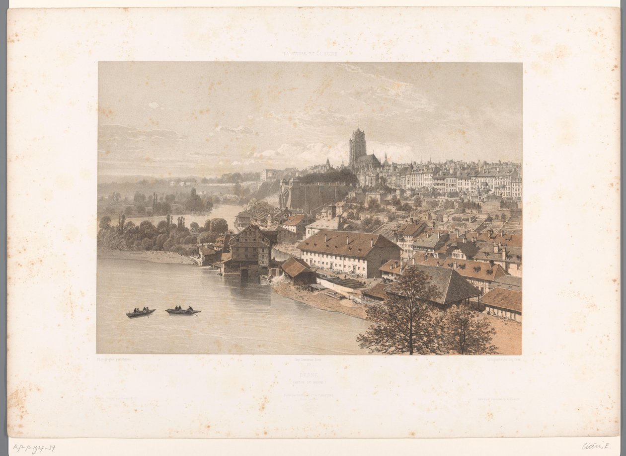 Vista de Berna Berna (título sobre el objeto) Rostros en Suiza y Saboya (título de la serie) La Suisse et la Savoie (título de la serie sobre el objeto) de Eugene Ciceri