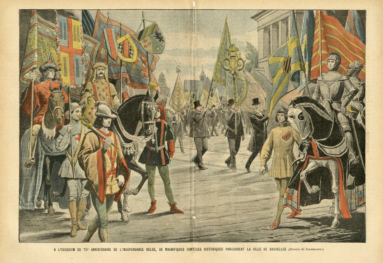 Con motivo del 70º aniversario de la independencia belga, magníficos cortejos históricos recorren la ciudad de Bruselas de Eugene Damblans