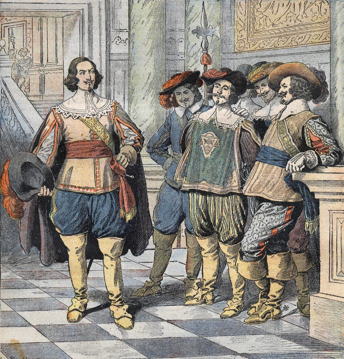 Ilustración para "Les Trois Mousquetaires" (Los Tres Mosqueteros), principios del siglo XX (grabado) de Eugene Damblans