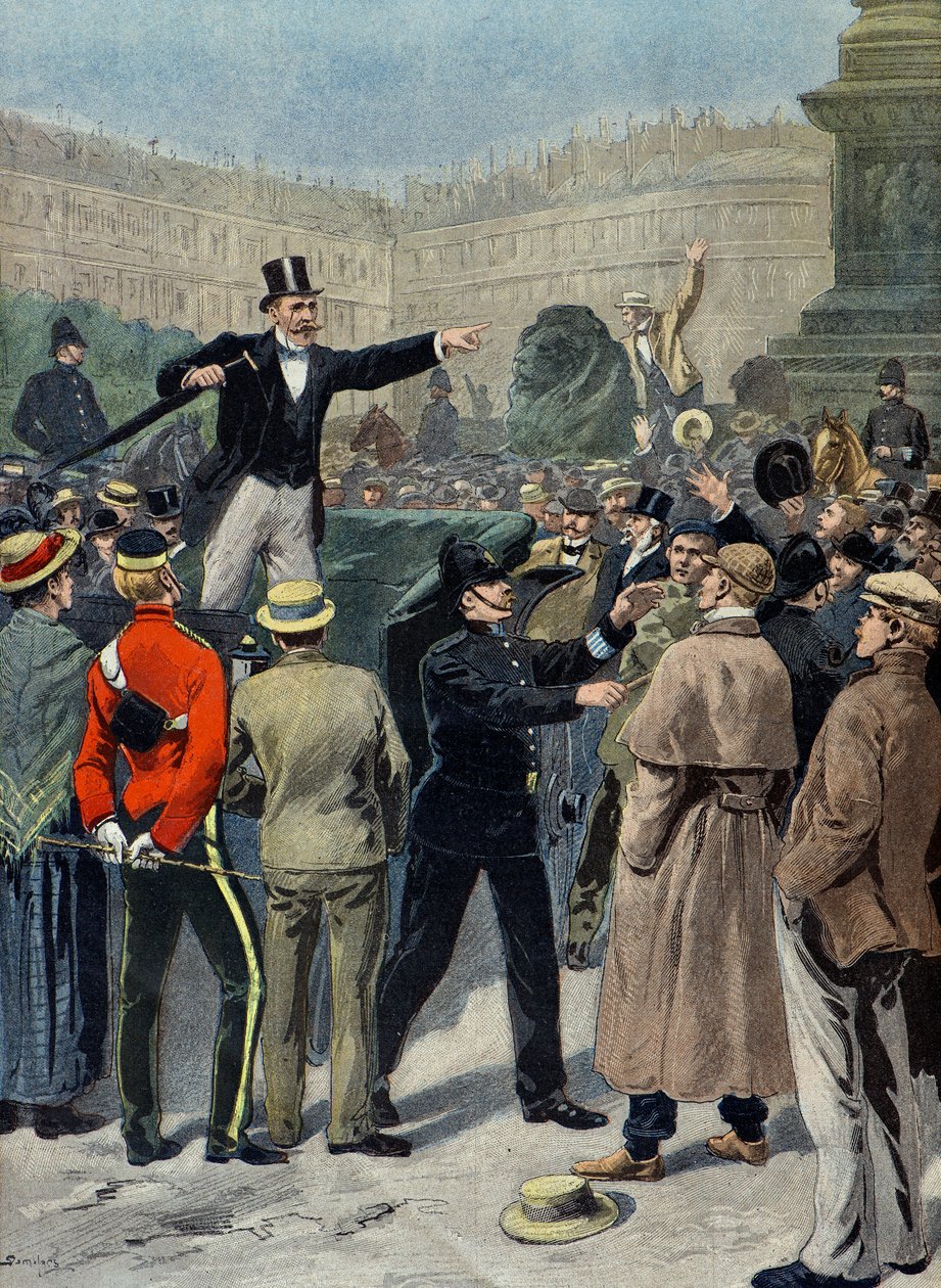 Manifestación por la paz durante la Guerra de los Boers, Londres de Eugene Damblans