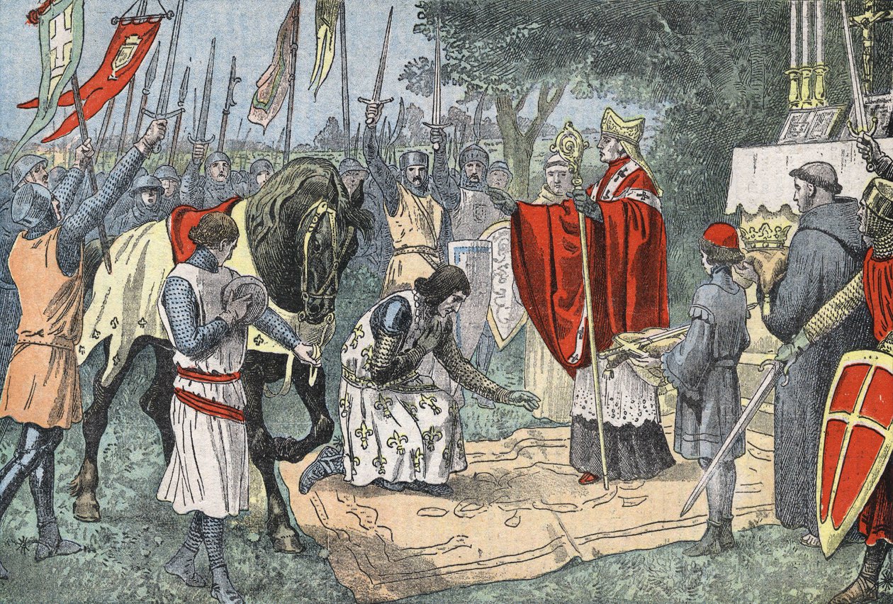 Felipe Augusto antes de la Batalla de Bouvines el 27 de julio de Eugene Damblans