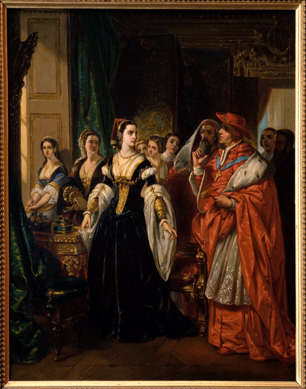 El divorcio de Enrique VIII: el Cardenal Thomas Wolsey (1475-1530) y Catalina de Aragón (1485-1536) en 1533 - Escena de la obra 