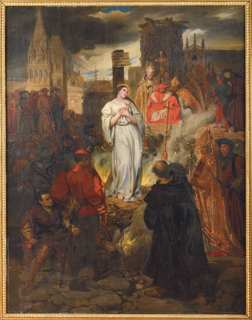 La muerte de Juana de Arco, por Deveria, Eugene de Eugene Deveria
