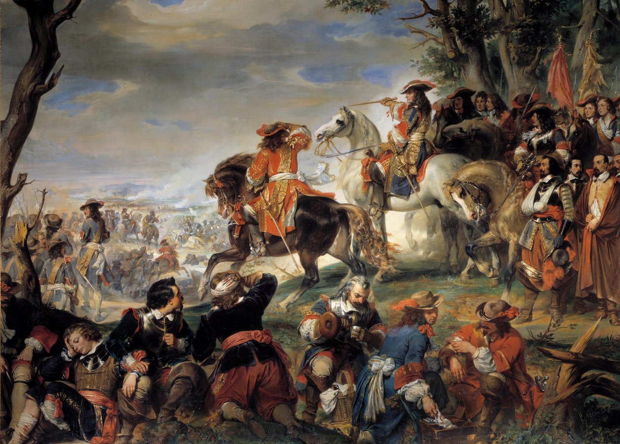 Guerra de la Liga de Augsburgo (1689-1697): Batalla de Marsaille ganada por el mariscal Nicolas Catinat de La Fauconerie, 4/10/1693 de Eugene Deveria