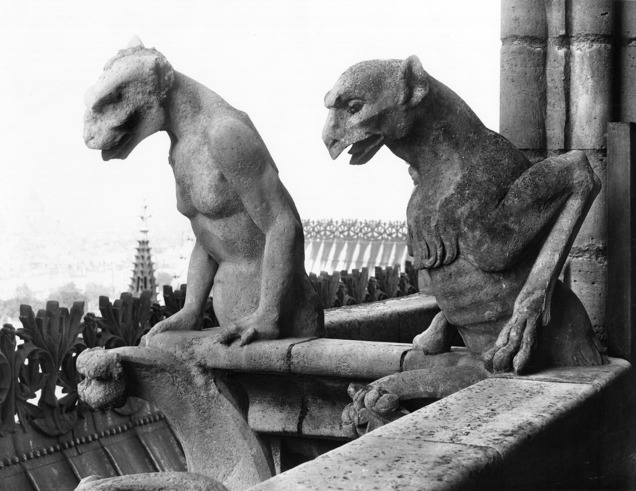 Gárgolas de la balaustrada de la Gran Galería de la fachada oeste, réplica de un original del siglo XII de Eugene Emmanuel Viollet-le-Duc