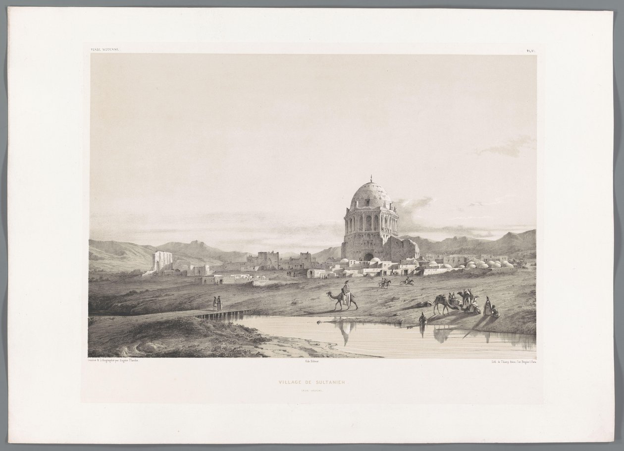Vista del pueblo de Soltaniyeh
Village de Sultanieh (título en el objeto)
Paisajes persas (título de la serie)
Perse moderno (título de la serie) de Eugene Flandin