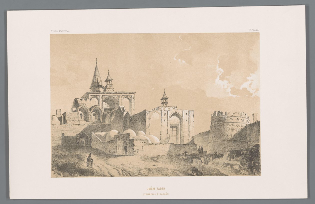 Tumba de Imamzadeh cerca de Kashan
Imâm zadeh (tombeau a Kachân) (título en el objeto)
Paisajes persas (título de la serie)
Perse moderne (título de la serie) de Eugene Flandin