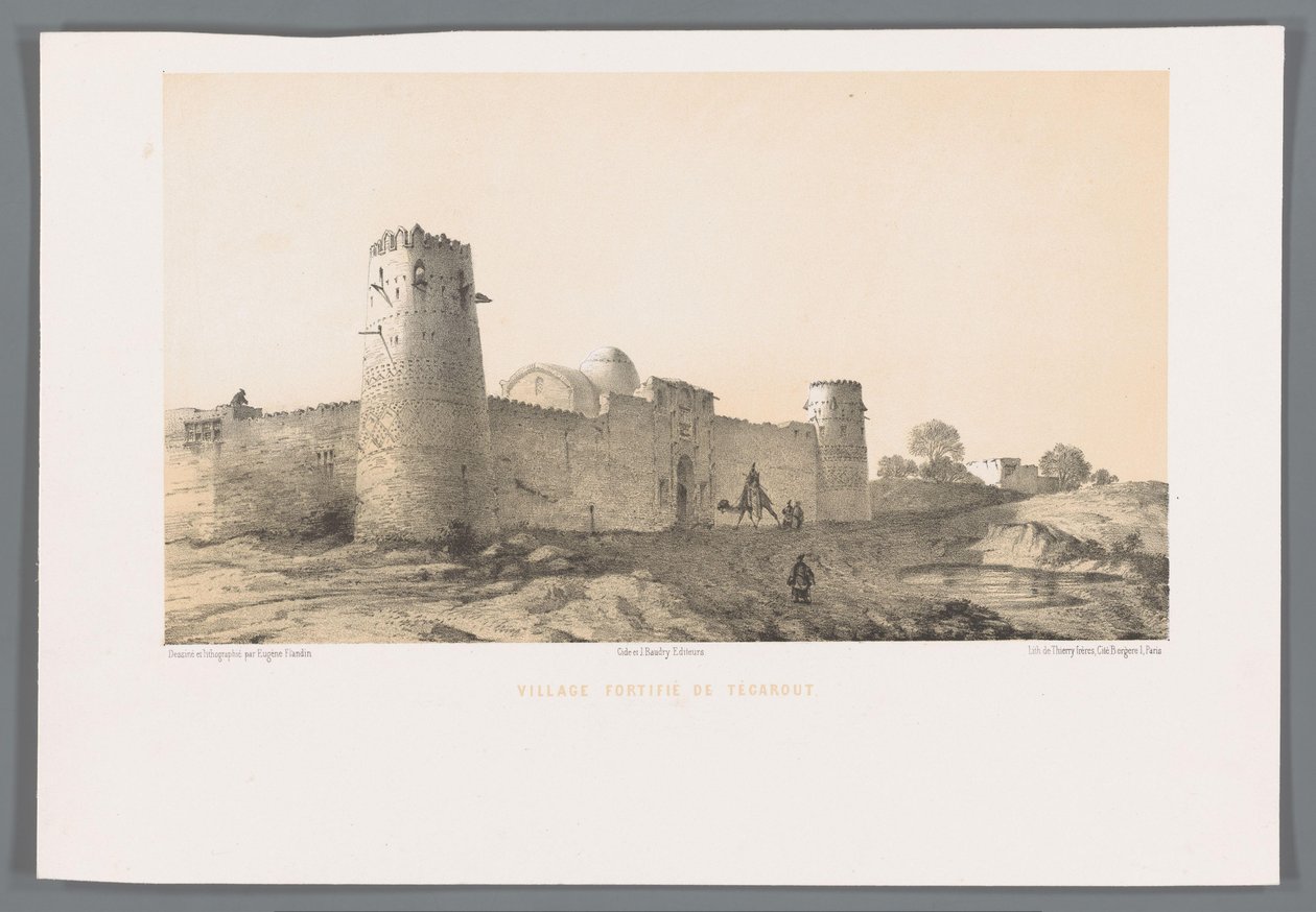 Versterkt dorp Taghrud
Pueblo fortificado de Tegarout (título en el objeto) de Eugene Flandin