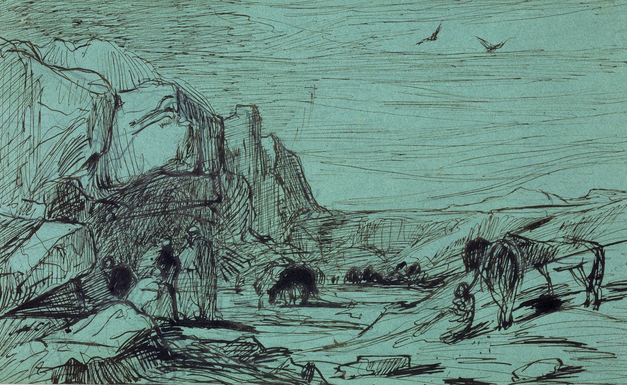 Alto en el desierto de Eugène Fromentin