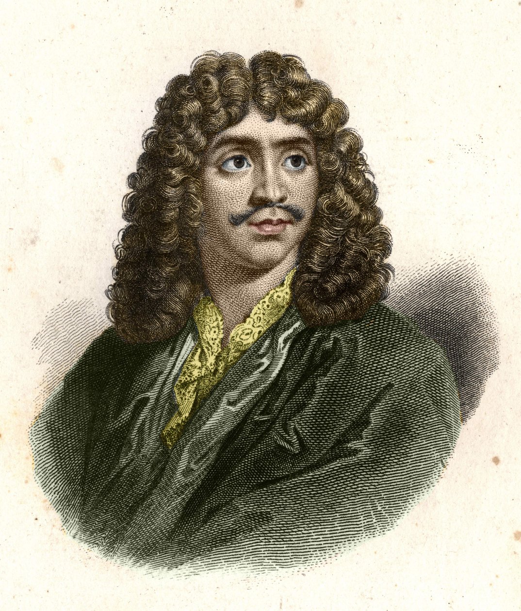 Jean Baptiste Poquelin llamado Molière (1622 - 1673) grabado por Giraut de Eugene Giraud