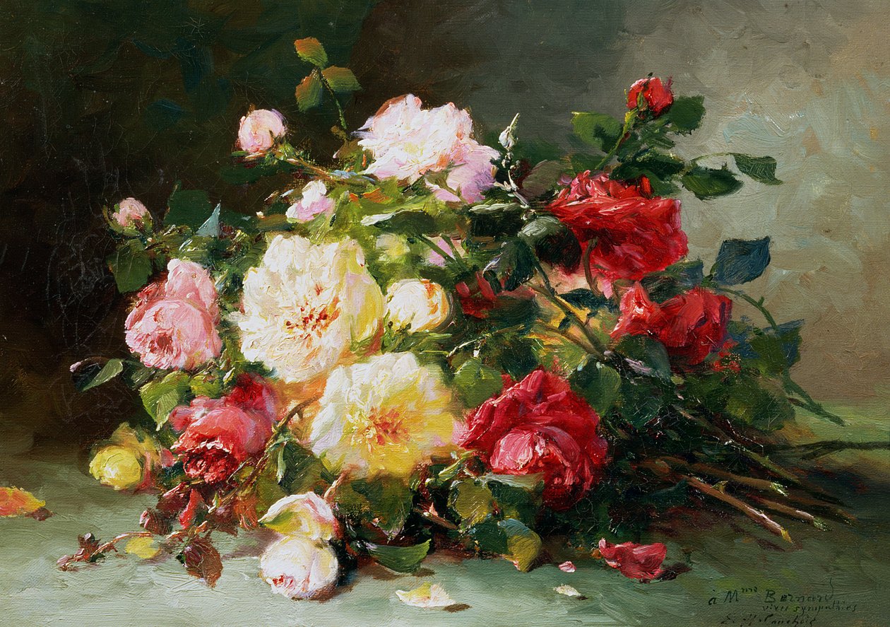 Un ramo de rosas de Eugene Henri Cauchois