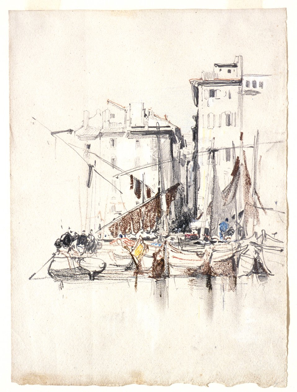 Junto al mar - Pueblo de pescadores de Eugene Isabey