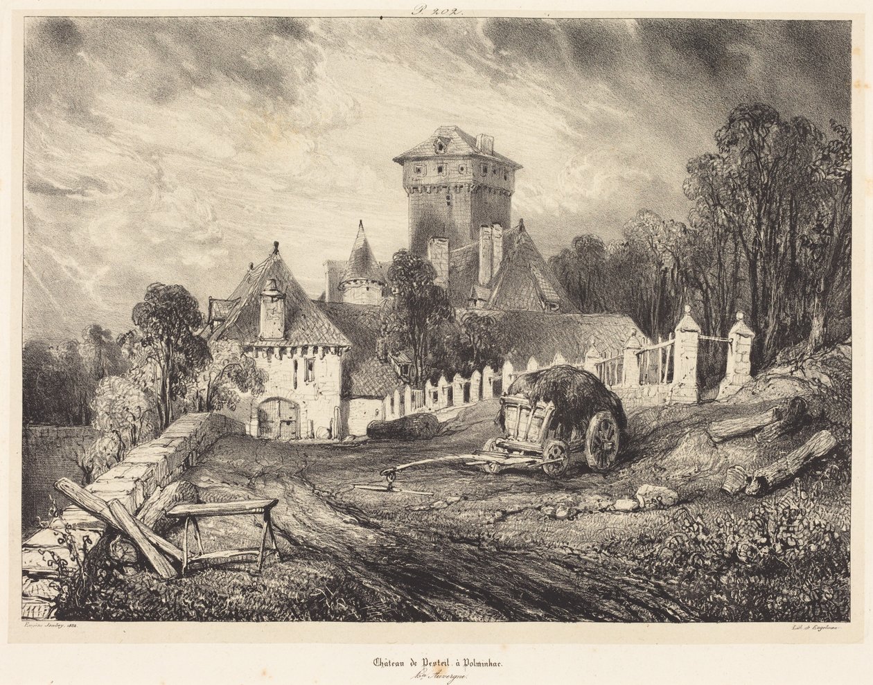Castillo de Pesteil en Polminhac de Eugene Isabey