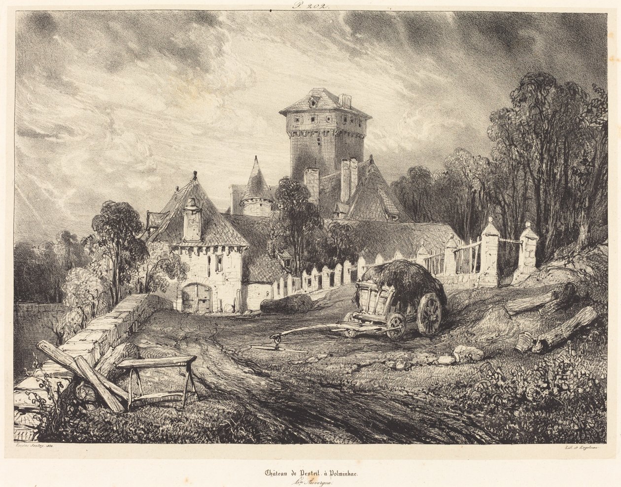 Castillo de Pesteil en Polminhac de Eugene Isabey