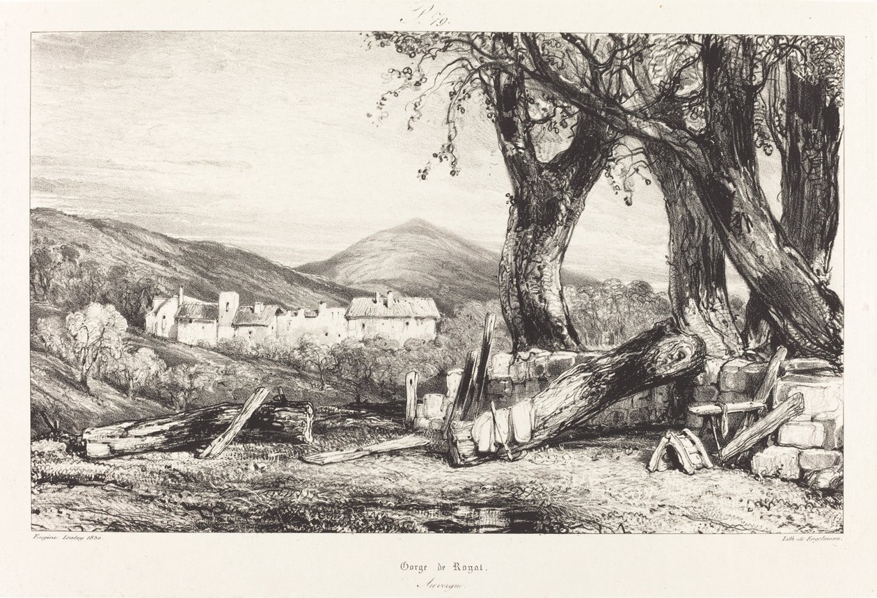 Garganta de Royat, Auvernia de Eugene Isabey