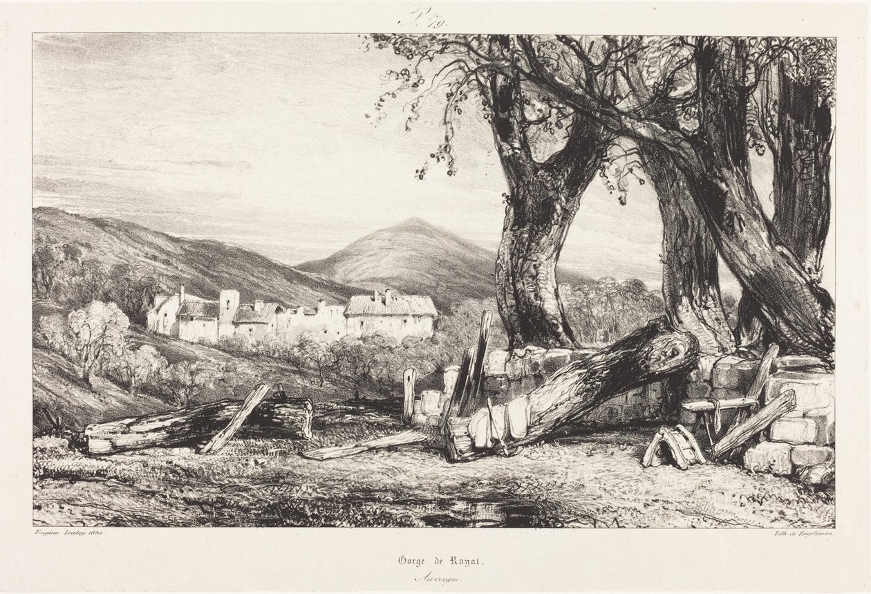 Garganta de Royat, Auvernia de Eugene Isabey