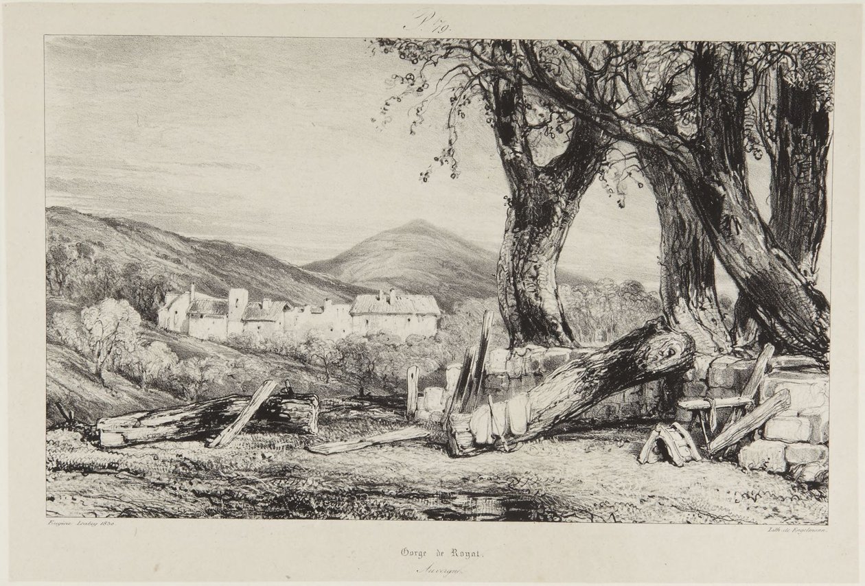 Garganta de Royat, Auvernia de Eugene Isabey