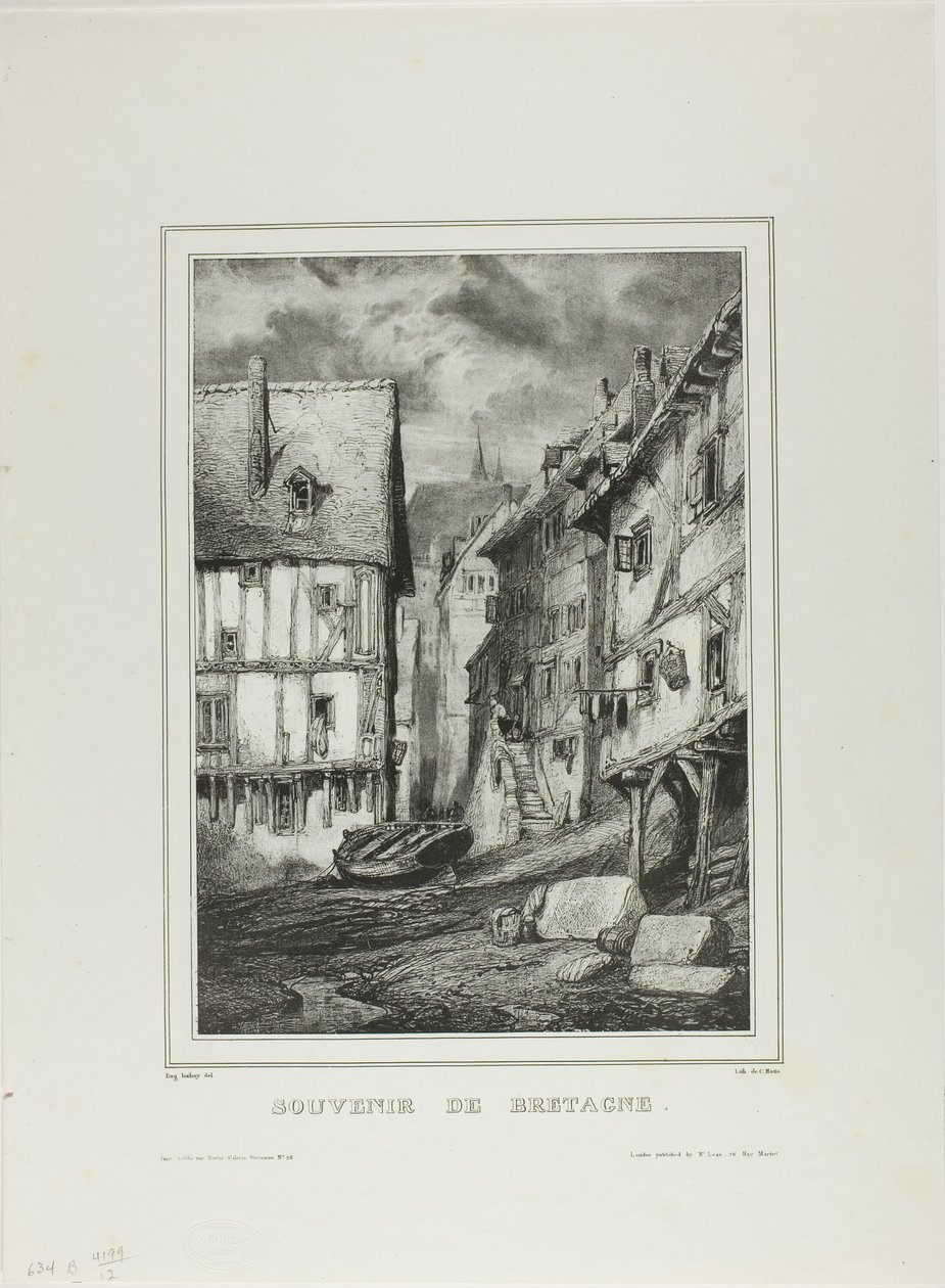 Placa Cuatro, de Souvenir de Bretaña de Eugene Isabey