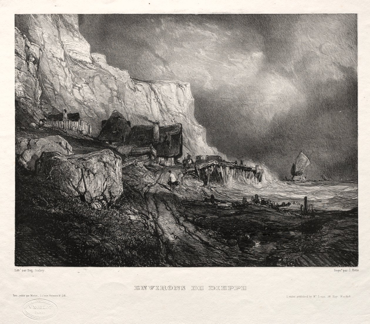 Seis marinas: alrededores de Dieppe de Eugene Isabey