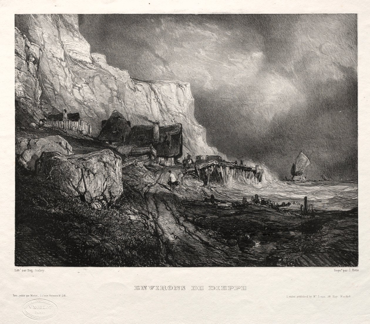 Seis marinas: Environs de Dieppe, 1833 de Eugene Isabey