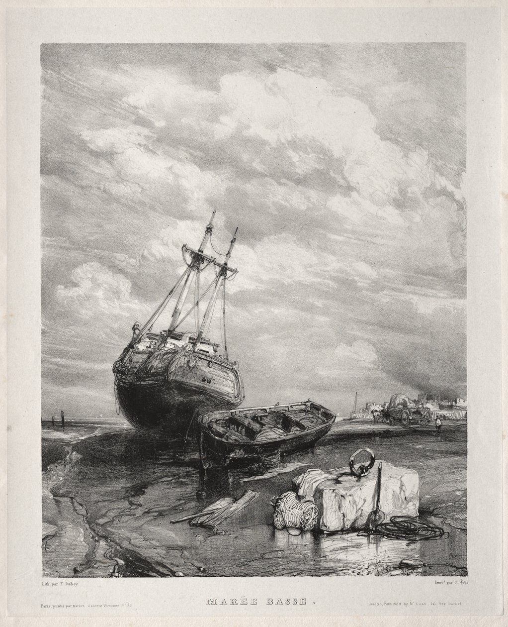 Seis Marinas: Marea Baja de Eugene Isabey