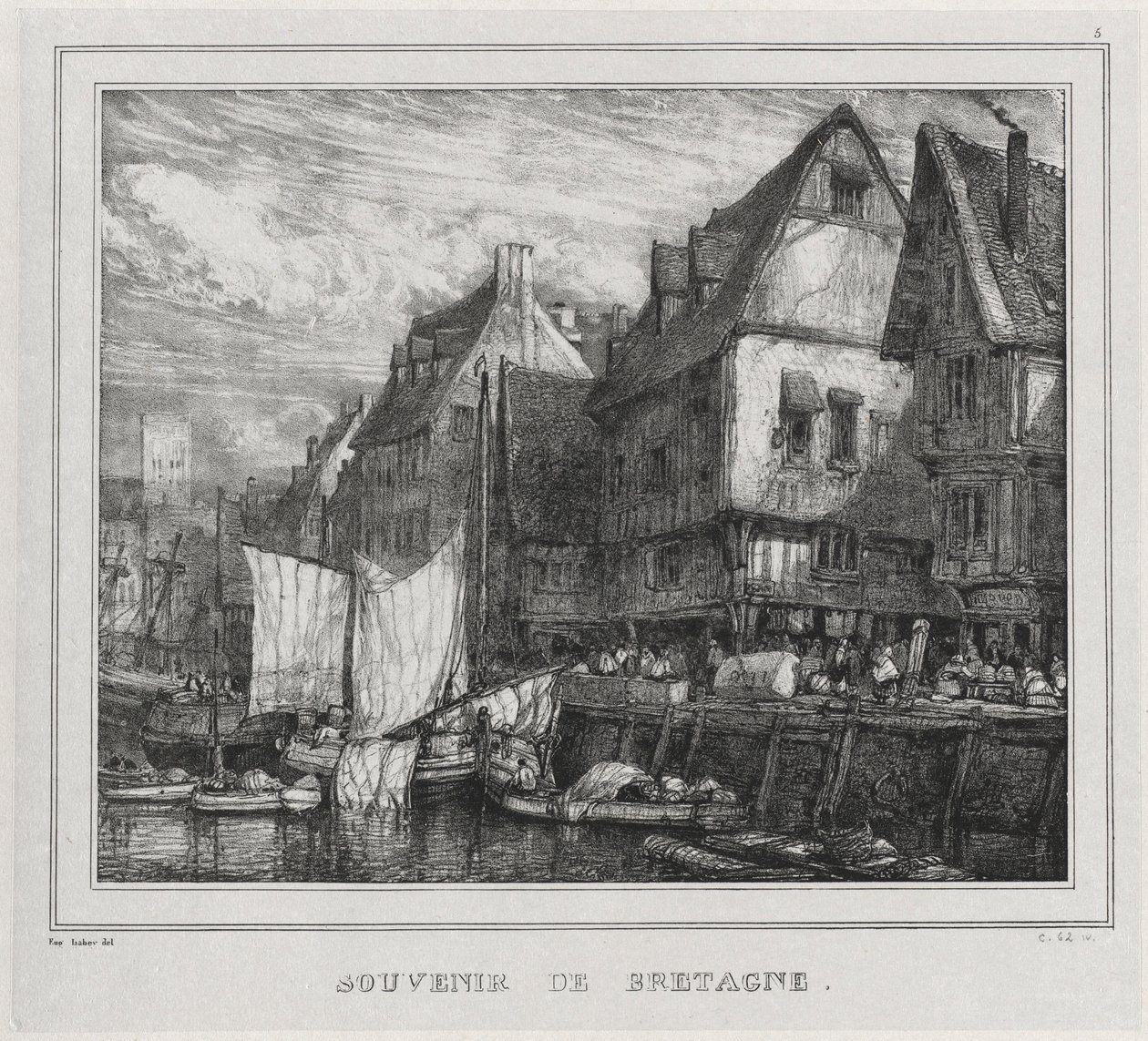 Recuerdos de Bretaña, Lámina 5, 1832 de Eugene Isabey
