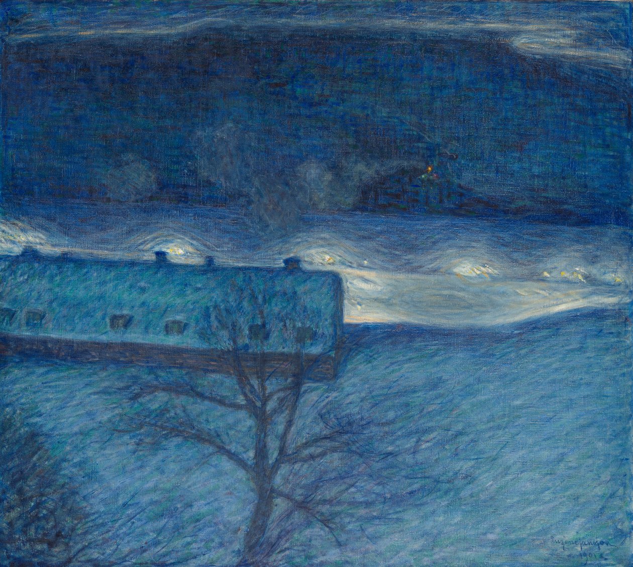 Noche de invierno en el muelle de Eugène Jansson