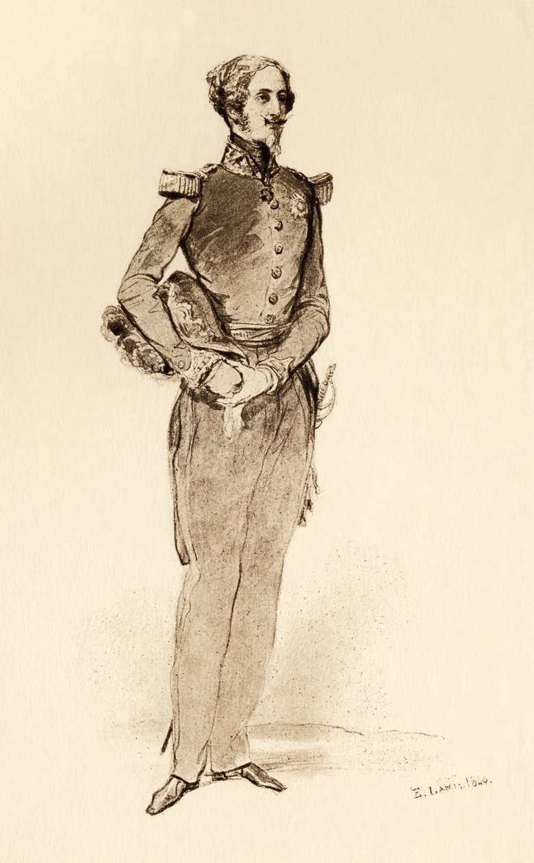 Príncipe Luis de Orleans, Duque de Nemours en 1840, del libro "The Girlhood of Queen Victoria