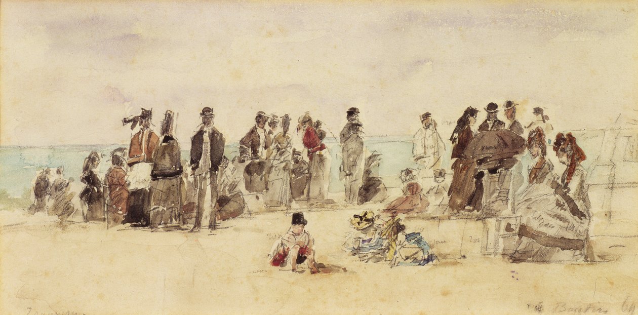 Escena de playa, 1864 de Eugene Louis Boudin