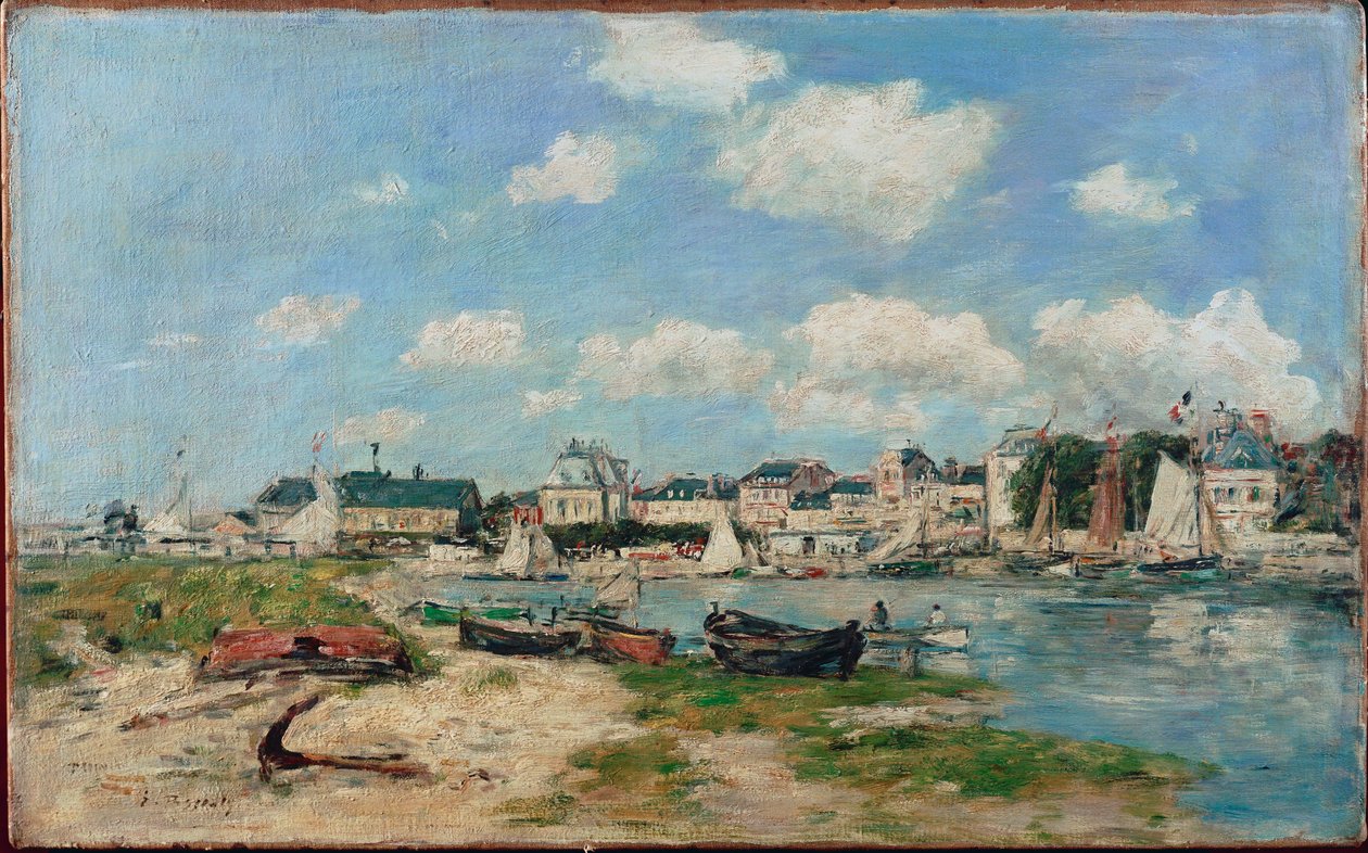 Playa de Trouville, Francia (óleo sobre lienzo) de Eugene Louis Boudin