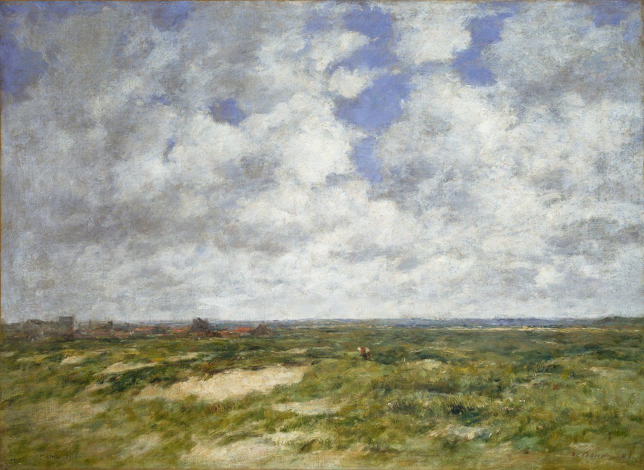 Berck, paisaje nublado de Eugene Louis Boudin