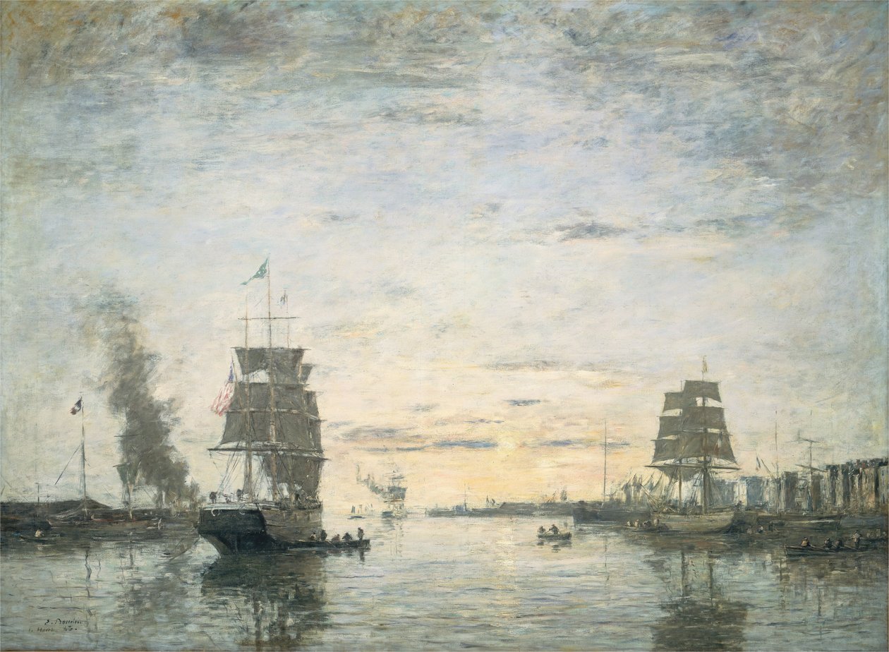Entrada al puerto, Le Havre, 1883 de Eugene Louis Boudin