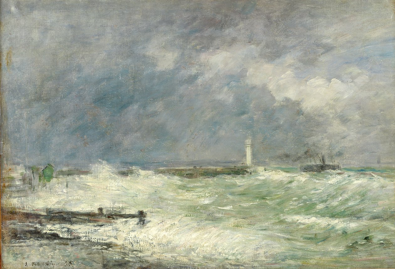 Entrada al puerto de Le Havre en clima tormentoso, 1895 de Eugene Louis Boudin
