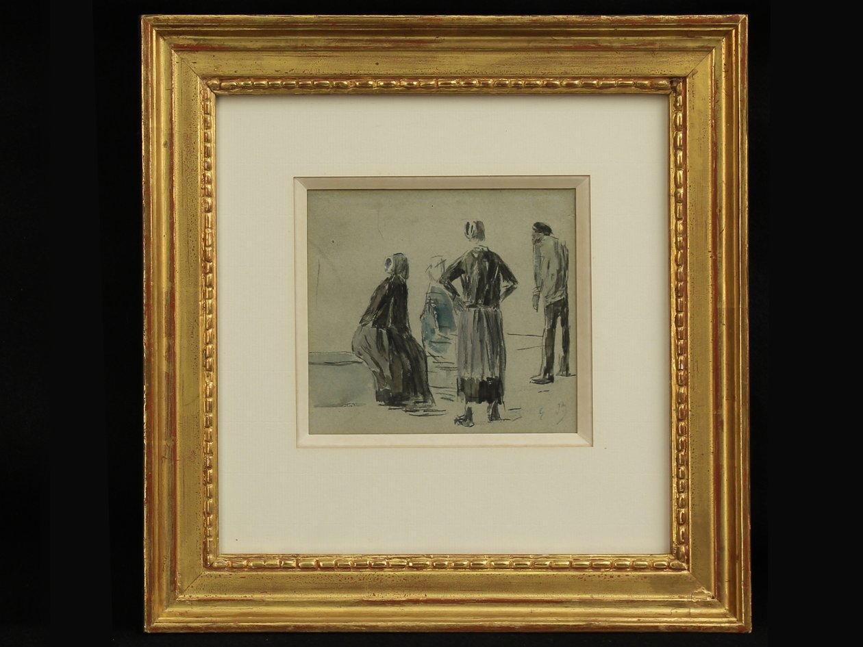 Figuras en una playa, c.1860 de Eugene Louis Boudin
