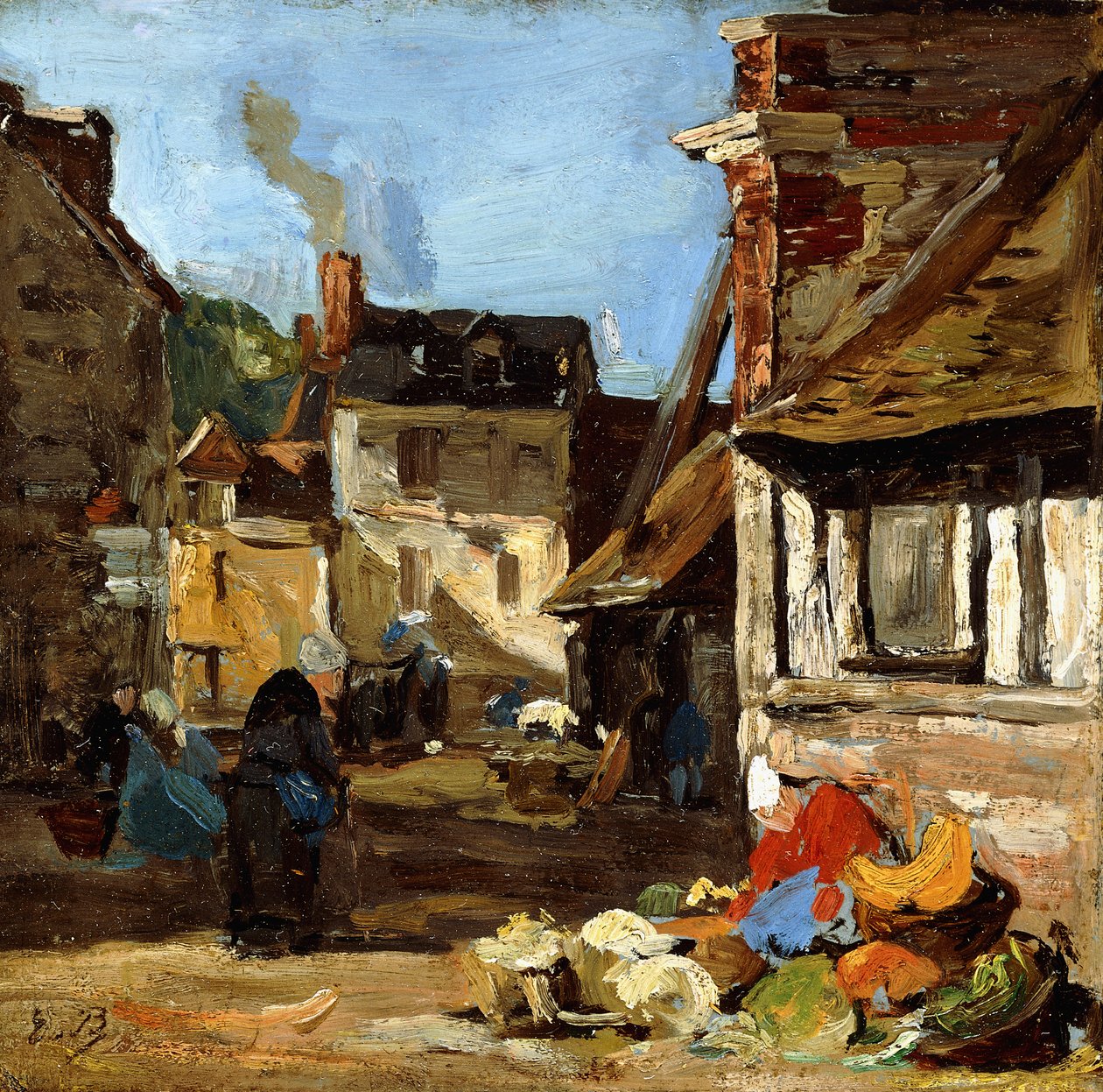 Honfleur, mercado de Saint-Catherine, 1867-1870 de Eugene Louis Boudin