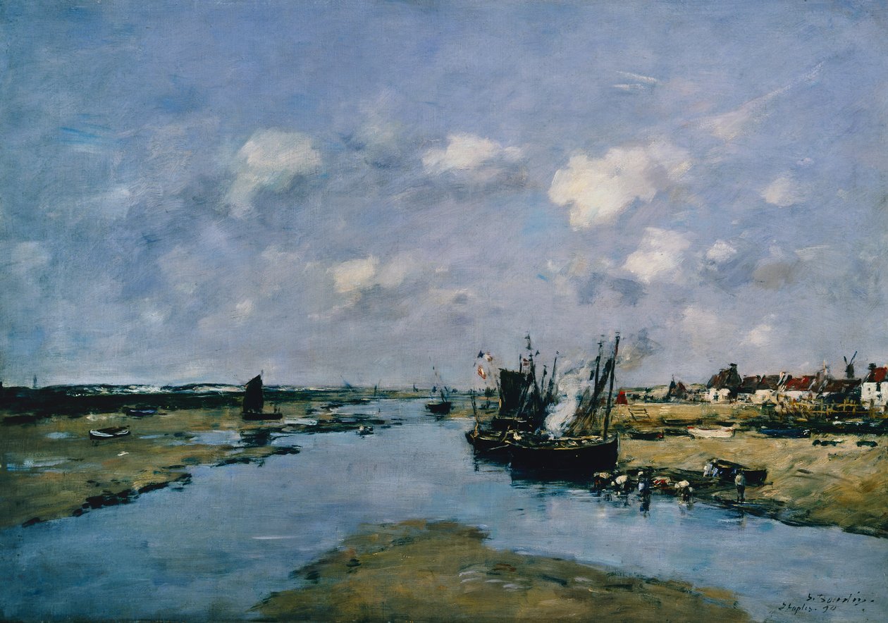 La Canche en Marea Baja, Etaples de Eugene Louis Boudin