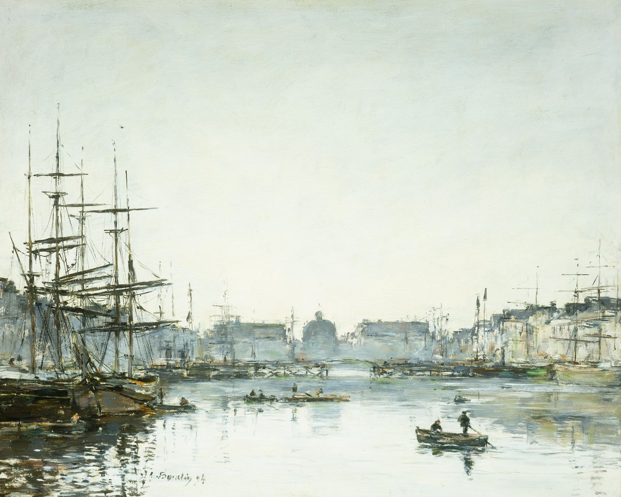 Le Havre, El Bassin du Commerce, 1894 de Eugene Louis Boudin