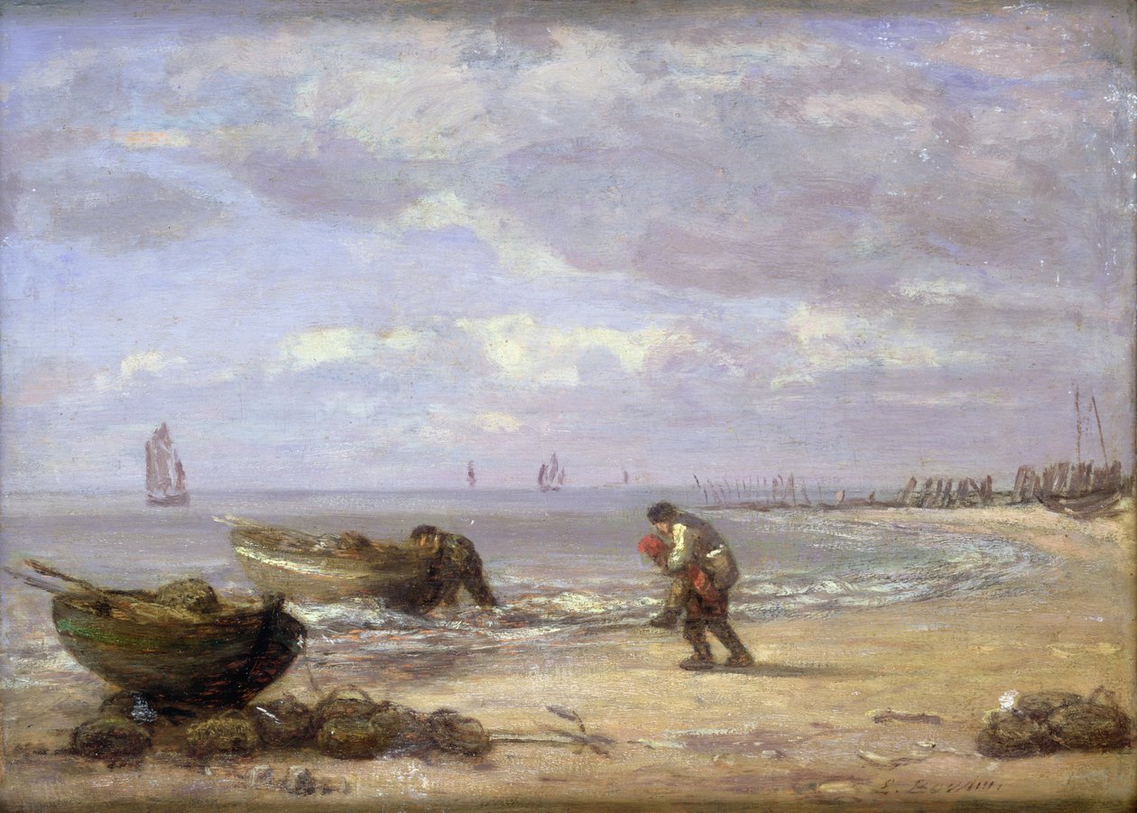 Marea baja cerca de Honfleur de Eugene Louis Boudin