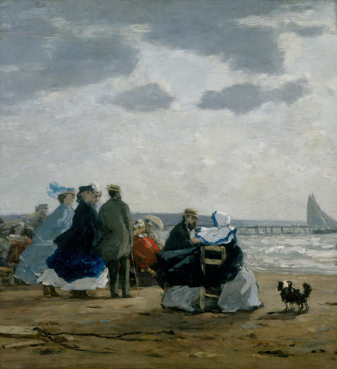 En la playa, Dieppe, 1864 de Eugene Louis Boudin